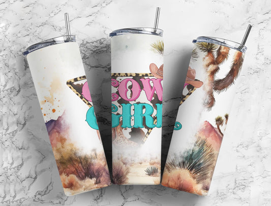 Pink Blue Cowgirl 20oz Sublimation Tumbler Designs, Cowgirl Hat 9.2 x 8.3”  Tumbler Png, Digital Download