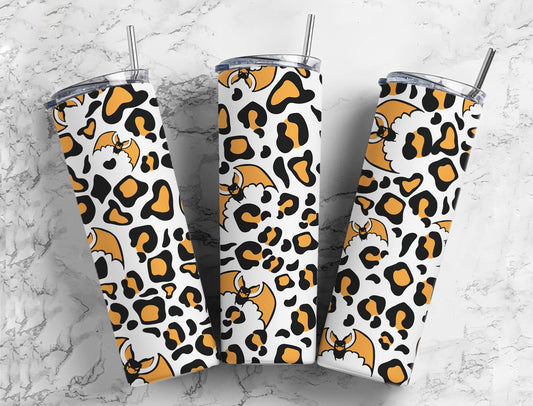 Yellow Bat 20oz Sublimation Tumbler Designs, Leopard Black 9.2 x 8.3”  Tumbler Png, Digital Download