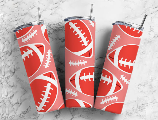 Pink Football 20oz Sublimation Tumbler Designs, Sports Ball 9.2 x 8.3”  Tumbler Png, Digital Download