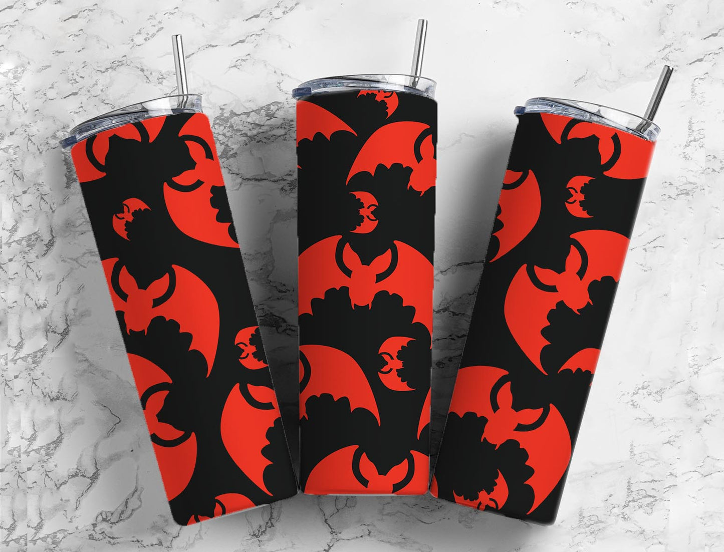 Red Bat 20oz Sublimation Tumbler Designs, Halloween 9.2 x 8.3”  Tumbler Png, Digital Download