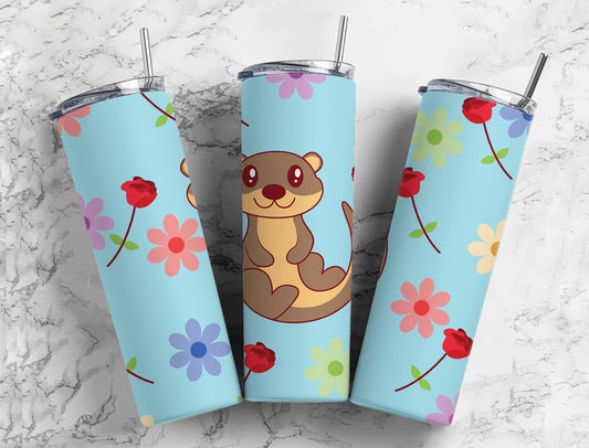 Sloths Flower 20oz Sublimation Tumbler Designs, Colorful 9.2 x 8.3”  Tumbler Png, Digital Download