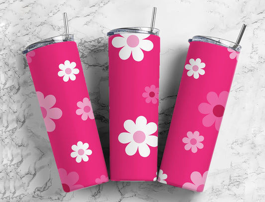 Pink Flowers 20oz Sublimation Tumbler Designs, Seamless Pattern 9.2 x 8.3”  Tumbler Png, Digital Download