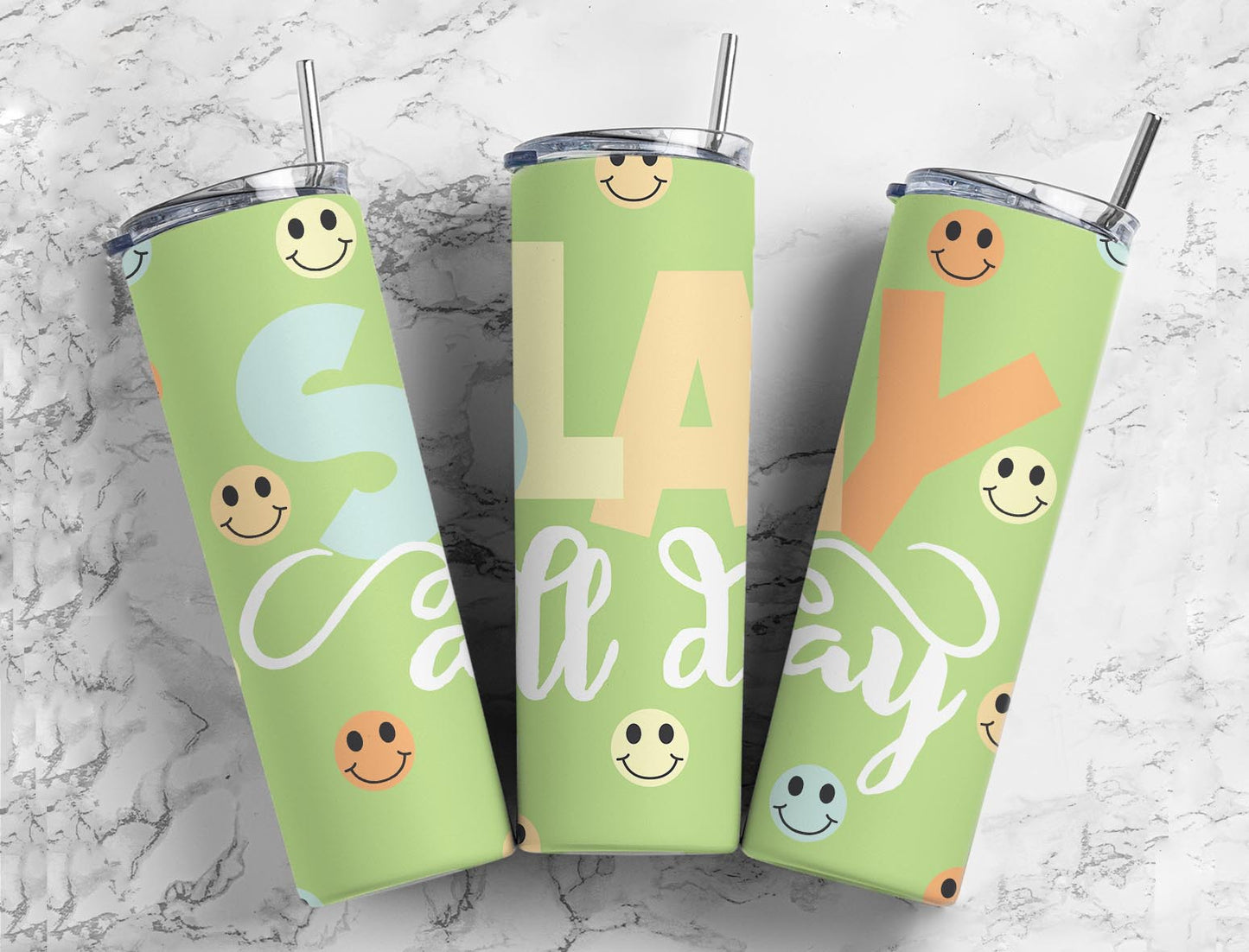 Slay All Day 20oz Sublimation Tumbler Designs, Empticon Pastel 9.2 x 8.3”  Tumbler Png, Digital Download