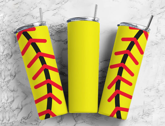 Baseball Yellow 20oz Sublimation Tumbler Designs, Sports Ball 9.2 x 8.3”  Tumbler Png, Digital Download