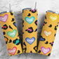 Colored Hearts 20oz Sublimation Tumbler Designs, Leopard Print 9.2 x 8.3”  Tumbler Png, Digital Download