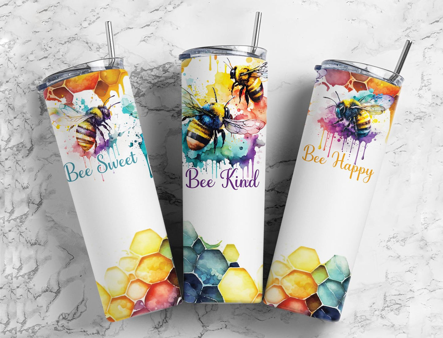 Bee Sweet 20oz Sublimation Tumbler Designs, Watercolor Honey Comb 9.2 x 8.3”  Tumbler Png, Digital Download