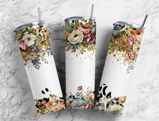 Vintage Flower 20oz Sublimation Tumbler Designs, Seamless Pattern 9.2 x 8.3”  Tumbler Png, Digital Download