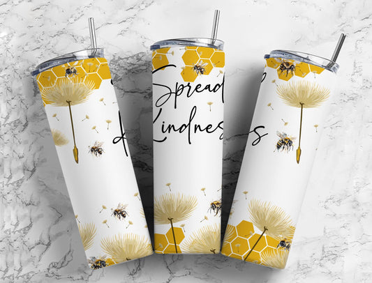 Spead Kindness 20oz Sublimation Tumbler Designs, Honey Comb 9.2 x 8.3”  Tumbler Png, Digital Download