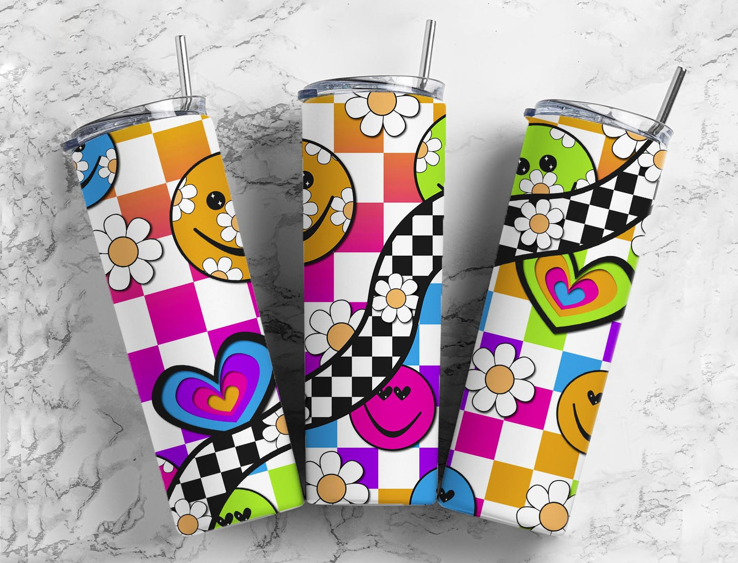 Smile Face Happy 20oz Sublimation Tumbler Designs, Emoji 9.2 x 8.3” Straight Skinny Tumbler, Tumbler Wrap PNG