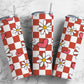 Chequered Love Heart 20oz Sublimation Tumbler Designs,  9.2 x 8.3” Straight Skinny Tumbler, Tumbler Wrap PNG