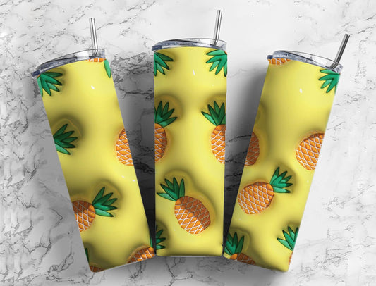 3D Pineapple  20oz Sublimation Tumbler Designs, Pineapple Design 9.2 x 8.3”  Tumbler Png, Digital Download