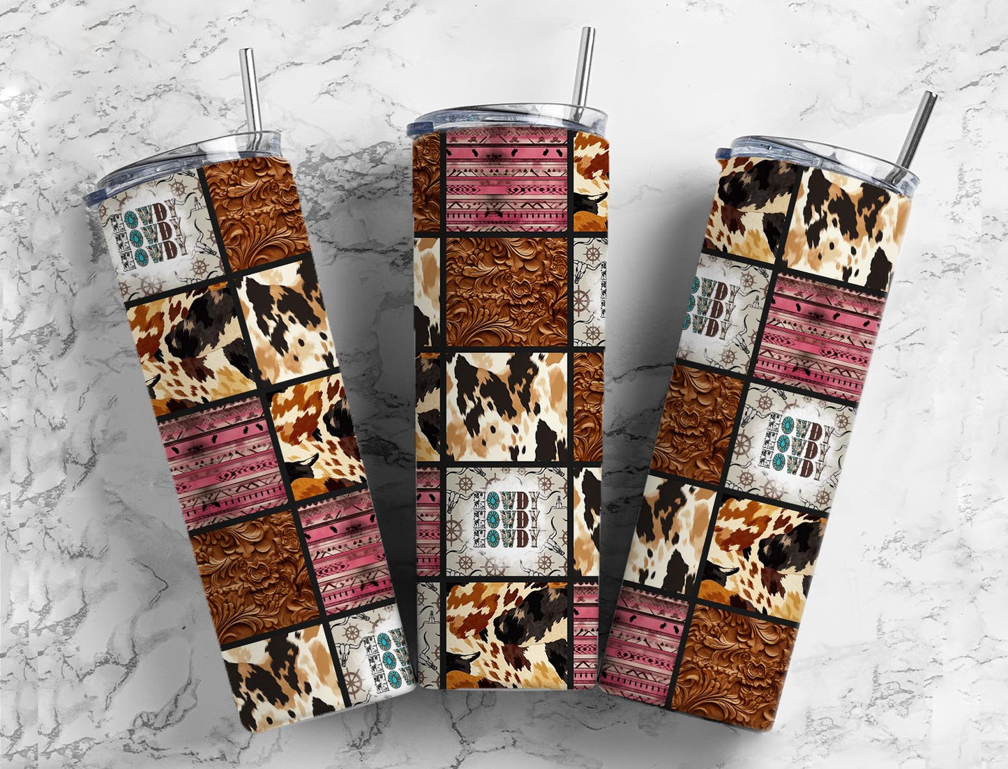 Country Leather Rancher 20oz Sublimation Tumbler Designs, Girl 9.2 x 8.3” Straight Skinny Tumbler, Tumbler Wrap PNG