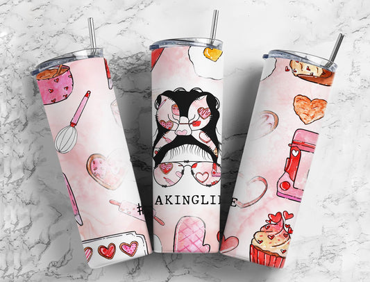 Baking Baker Cooking 20oz Sublimation Tumbler Designs, Homemaking 9.2 x 8.3” Straight Skinny Tumbler, Tumbler Wrap PNG