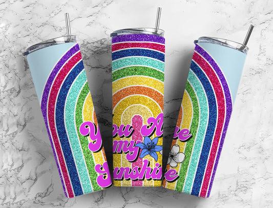 You Are My Sunshine 20oz Sublimation Tumbler Designs, Friendship 9.2 x 8.3” Straight Skinny Tumbler, Tumbler Wrap PNG