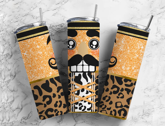 Toy Soldier Leopard Print 20oz Sublimation Tumbler Designs, Winter 9.2 x 8.3” Straight Skinny Tumbler, Tumbler Wrap PNG