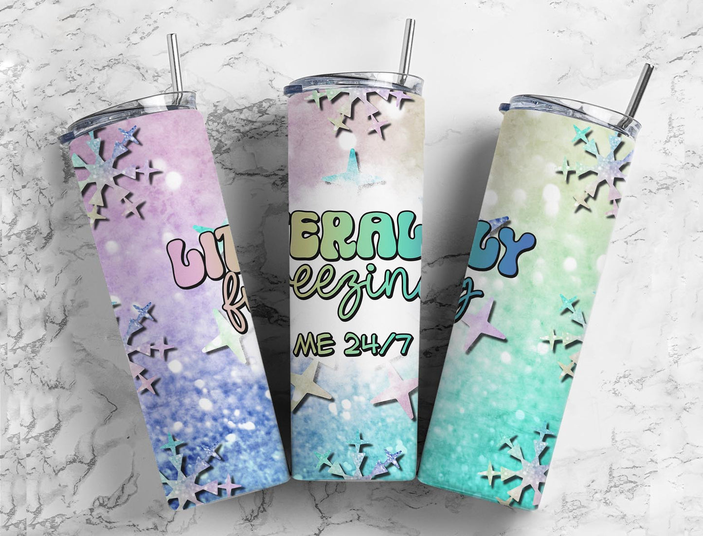 Winter Literally Freezing Me 20oz Sublimation Tumbler Designs, Mom 9.2 x 8.3” Straight Skinny Tumbler, Tumbler Wrap PNG