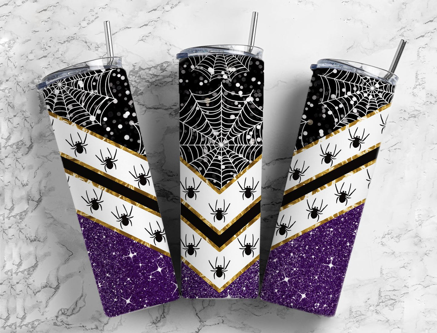 Spooky Spider Cobweb 20oz Sublimation Tumbler Designs, Scary 9.2 x 8.3” Straight Skinny Tumbler, Tumbler Wrap PNG