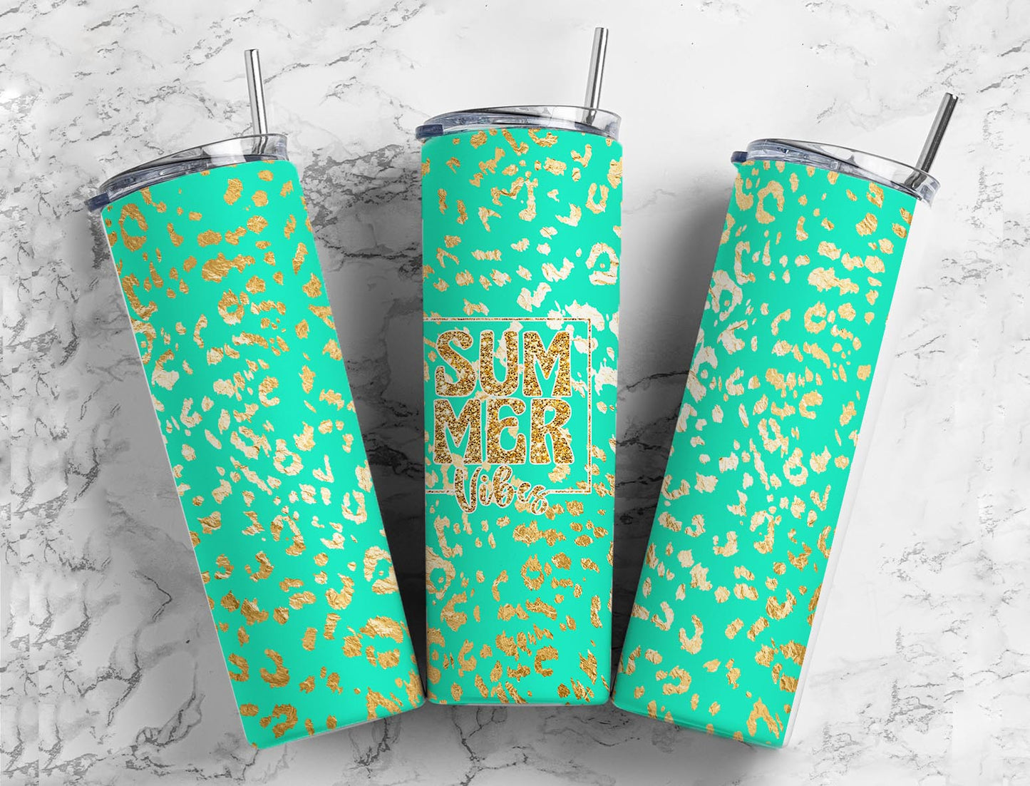 Summer Vibes 20oz Sublimation Tumbler Designs, Leopard Summer 9.2 x 8.3”  Tumbler Png, Digital Download