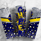 Cheerleader pom poms 20oz Sublimation Tumbler Designs, Dark blue leopard print 9.2 x 8.3” Straight Skinny Tumbler Wrap PNG