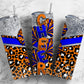 Cheerleader pom poms 20oz Sublimation Tumbler Designs, Orange and blue 9.2 x 8.3” Straight Skinny Tumbler Wrap PNG