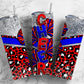 Cheerleader pom poms 20oz Sublimation Tumbler Designs, Blue and Red 9.2 x 8.3” Straight Skinny Tumbler Wrap PNG