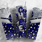 Cheerleader pom poms 20oz Sublimation Tumbler Designs, Blue and grey 9.2 x 8.3” Straight Skinny Tumbler Wrap PNG (1)