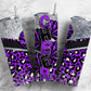 Cheerleader pom poms 20oz Sublimation Tumbler Designs, Purple and black 9.2 x 8.3” Straight Skinny Tumbler Wrap PNG