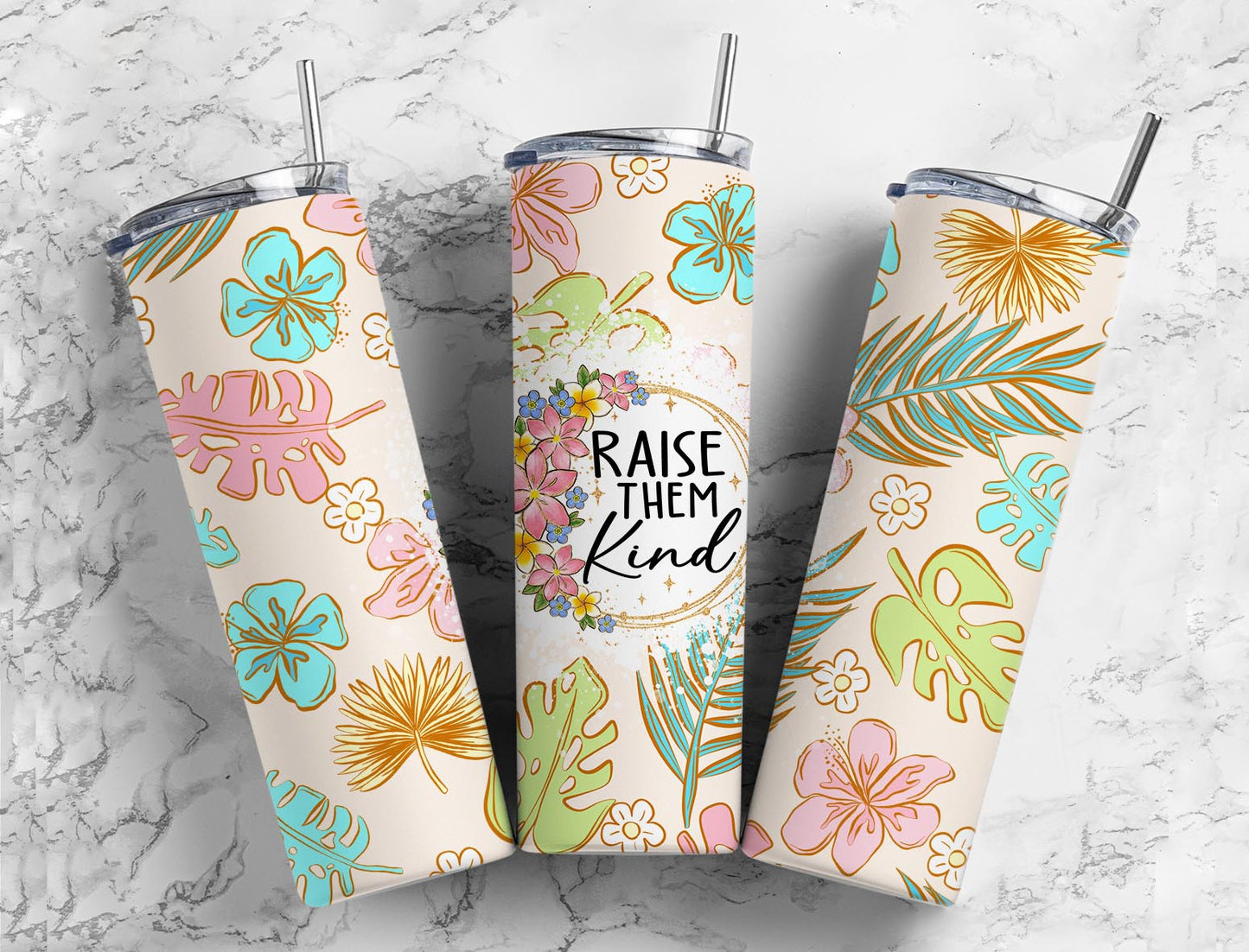 Raise then Kind 20oz Sublimation Tumbler Designs, Floral 9.2 x 8.3”  Tumbler Png, Digital Download