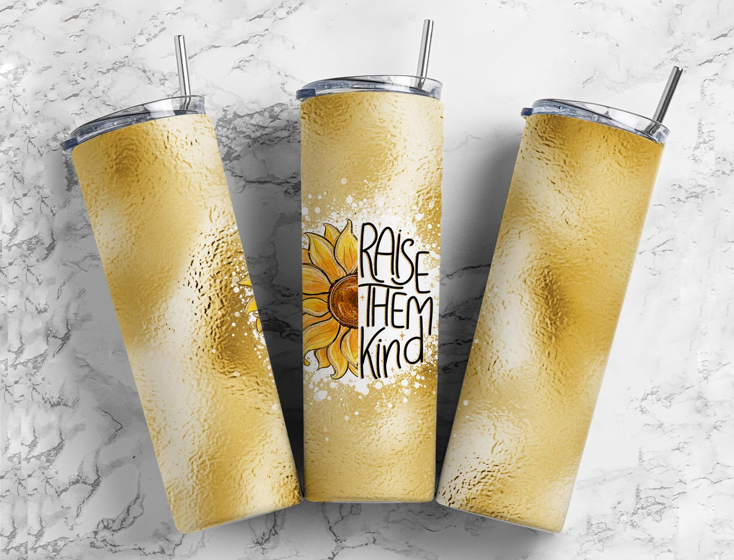 3D Flower 3D FlowerGradient Gold 20oz Sublimation Tumbler Designs, Raise Them Kind 9.2 x 8.3”  Tumbler Png, Digital Download