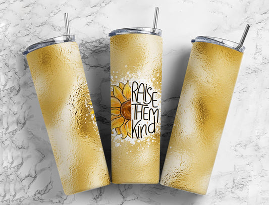 3D Flower 3D FlowerGradient Gold 20oz Sublimation Tumbler Designs, Raise Them Kind 9.2 x 8.3”  Tumbler Png, Digital Download