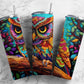 rainbow owl 20oz Sublimation Tumbler Designs, forest branch 9.2 x 8.3” Straight Skinny Tumbler Wrap PNG