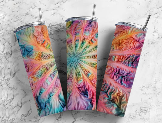 Rainbow pastel 20oz Sublimation Tumbler Designs, colorful spiral 9.2 x 8.3” Straight Skinny Tumbler Wrap PNG