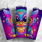 Cartoon owl 20oz Sublimation Tumbler Designs, Pastel colorful 9.2 x 8.3” Straight Skinny Tumbler Wrap PNG