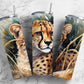 Cheetah 20oz Sublimation Tumbler Designs, Savannah grass 9.2 x 8.3” Straight Skinny Tumbler Wrap PNG