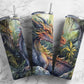 Realistic dragon 20oz Sublimation Tumbler Designs, Forest landscape 9.2 x 8.3” Straight Skinny Tumbler Wrap PNG