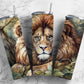 Realistic lion 20oz Sublimation Tumbler Designs, nature landscape 9.2 x 8.3” Straight Skinny Tumbler Wrap PNG