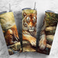 realistic tiger 20oz Sublimation Tumbler Designs, jungle landscape 9.2 x 8.3” Straight Skinny Tumbler Wrap PNG