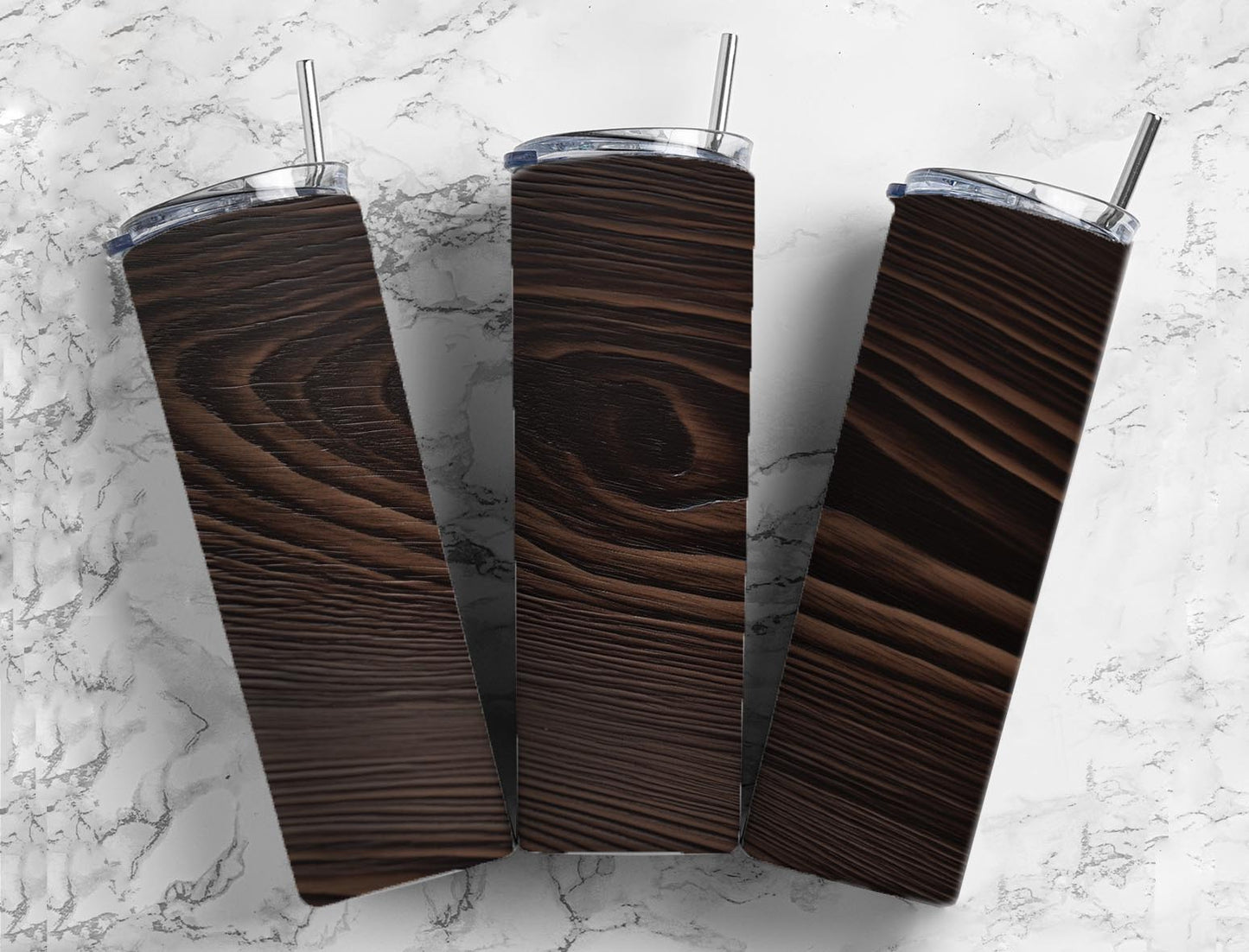 Dark timber 20oz Sublimation Tumbler Designs, Wood grain 9.2 x 8.3” Straight Skinny Tumbler Wrap PNG