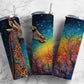 colorful giraffe 20oz Sublimation Tumbler Designs, Night sky 9.2 x 8.3” Straight Skinny Tumbler Wrap PNG