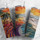 Embroidery beach 20oz Sublimation Tumbler Designs, ocean landscape  9.2 x 8.3” Straight Skinny Tumbler Wrap PNG