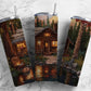 Embroidery cabin 20oz Sublimation Tumbler Designs, embroidery forest 9.2 x 8.3” Straight Skinny Tumbler Wrap PNG