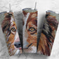 Embroidery collie 20oz Sublimation Tumbler Designs, embroidery dog 9.2 x 8.3” Straight Skinny Tumbler Wrap PNG