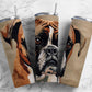 Embroidery boxer 20oz Sublimation Tumbler Designs, embroidery dog 9.2 x 8.3” Straight Skinny Tumbler Wrap PNG