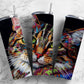 Embroidery cat 20oz Sublimation Tumbler Designs, colorful rainbow 9.2 x 8.3” Straight Skinny Tumbler Wrap PNG