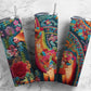 Colorful Embroidery alpaca 20oz Sublimation Tumbler Designs, embroidery pattern 9.2 x 8.3” Straight Skinny Tumbler Wrap PNG