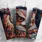 Embroidery brown owl 20oz Sublimation Tumbler Designs, embroidery feathers 9.2 x 8.3” Straight Skinny Tumbler Wrap PNG