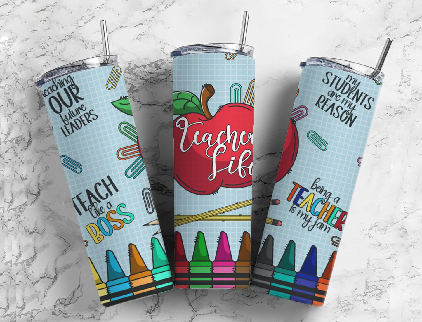 Teacher life 20oz Sublimation Tumbler Designs, Teacher sayings 9.2 x 8.3” Straight Skinny Tumbler Wrap PNG