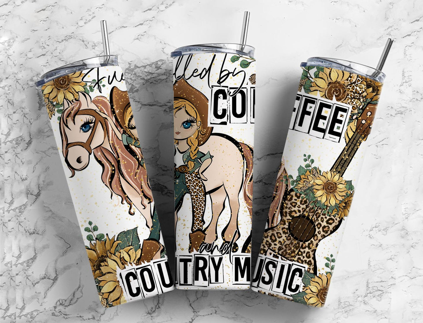 Country Music 20oz Sublimation Tumbler Designs, Cowgirl Guitar 9.2 x 8.3”  Tumbler Png, Digital Download