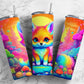 Cute Puppy 20oz Sublimation Tumbler Designs, Rainbow Paint 9.2 x 8.3”  Tumbler Png, Digital Download