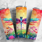 Dragonfly 20oz Sublimation Tumbler Designs, Water Color Paint 9.2 x 8.3”  Tumbler Png, Digital Download